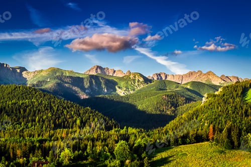 Preview: Sunset in Tatras in Poland at summer, Europe