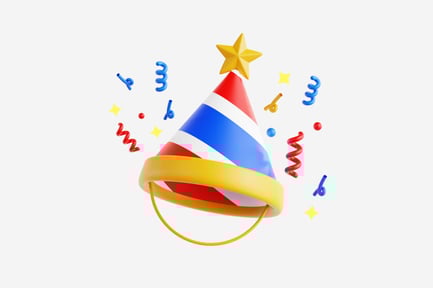 Preview: 3D Party Cone Hat with Star