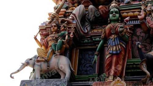 Preview: Close up shot of a Hindu temple in Sri Lanka