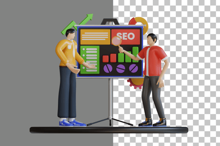 Preview: Research on SEO Strategy 3D Illustration