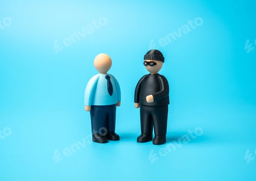 Preview: The swindler wants to deceive the office worker. Fraud, deception, and financial scams