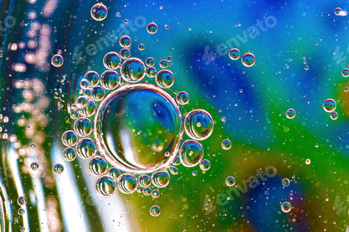 Preview: Colorful background with bubbles. Abstract background. Close up.