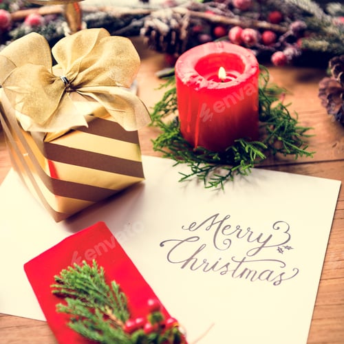 Preview: Merry Christmas Card Present Concept