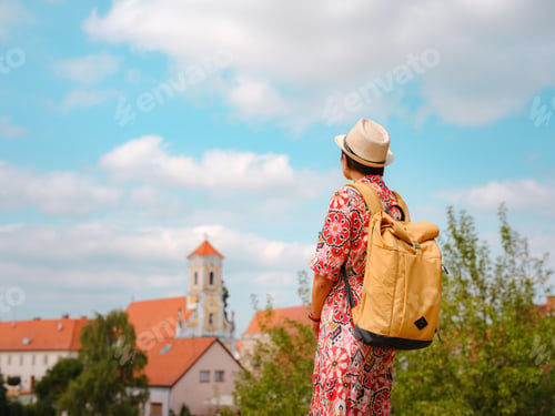 Preview: Woman Walking Through the Historic Center of Varazdin