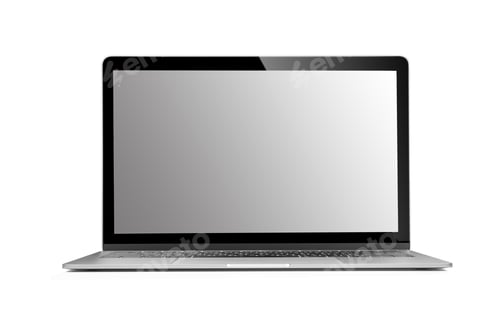 Preview: Isolated laptop with empty space on white