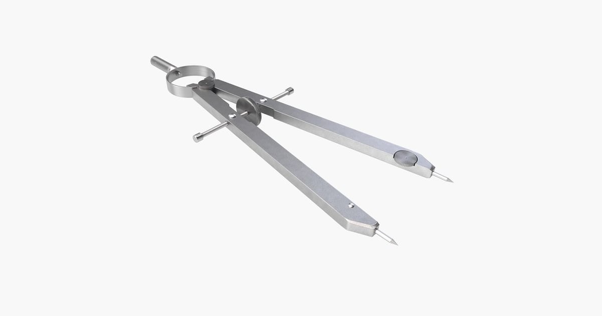 Metal angle measuring instrument with circular dial 3D, Incl. angle ...
