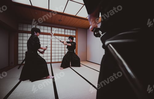 Preview: Samurai training in a traditional dojo, in Tokyo