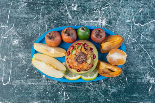 Preview: Fruit salad with chopped chocolate on the top