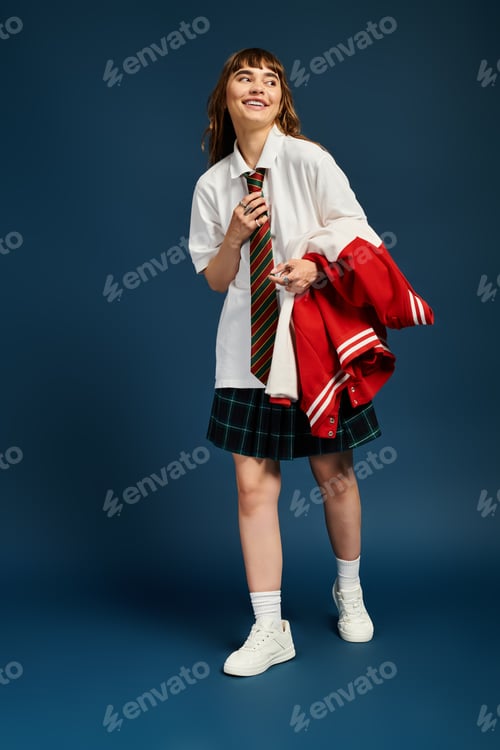 Preview: Empowered student embracing her journey with confidence in vibrant school attire
