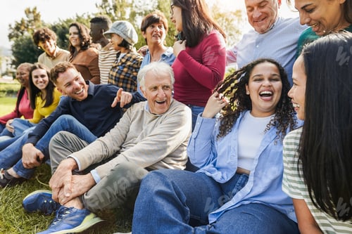 Preview: Group of multigenerational people having fun together