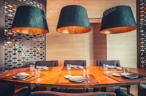 Preview: restaurant with table and tableware