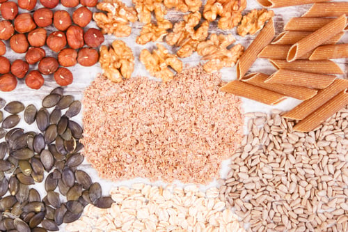 Preview: Healthy food containing copper, minerals and dietary fiber, healthy nutrition concept