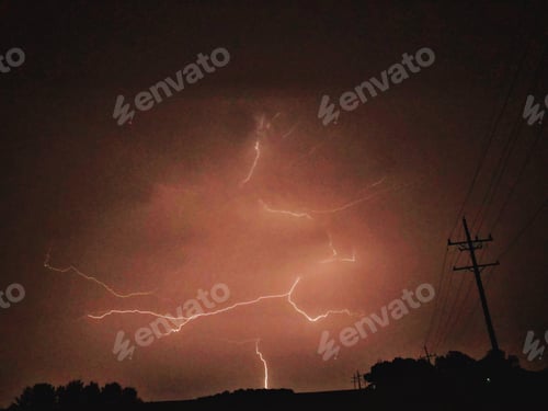 Preview: Midwest summer storm. Lightning lighting up the evening sky!