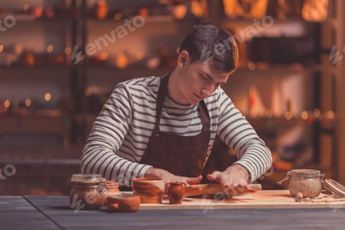 Preview: Young man at work in studio