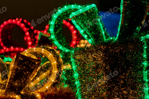 Preview: Colorful view of Marine composition lights in the public garden, Christmas celeberations