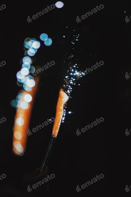 Preview: Sparkles on a black background