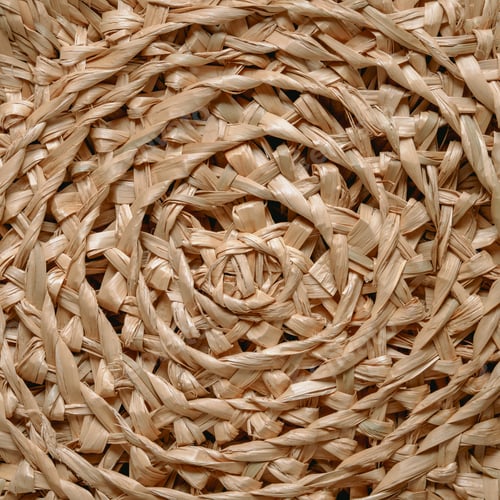 Preview: Circular pattern of woven seagrass basket