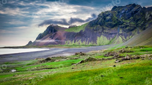 Preview: Volcanic mountain at the sea in Iceland