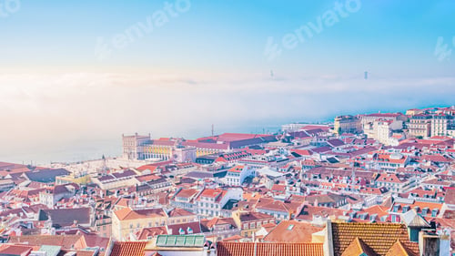 Preview: Colorful top view on Lisbon, Portugal