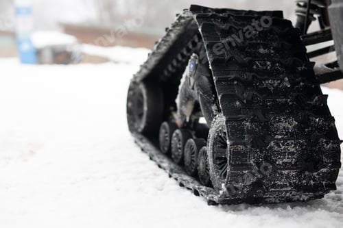 Preview: snow mobile black tire grip track snow winter ice cold tractor car robot
