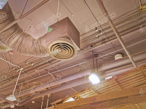 Preview: Low Angle View of Air Conditioning Piping System