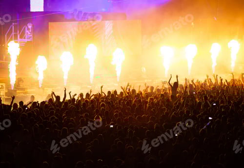 Preview: Energetic Crowd Enjoying Music at a Rock Concert