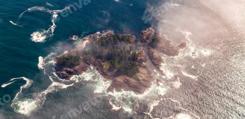 Preview: Ocean Coast aerial view from airplane. Tofino, Vancouver Island, BC, Canada