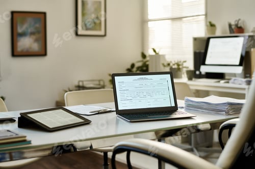 Preview: Workplace of manager with laptop