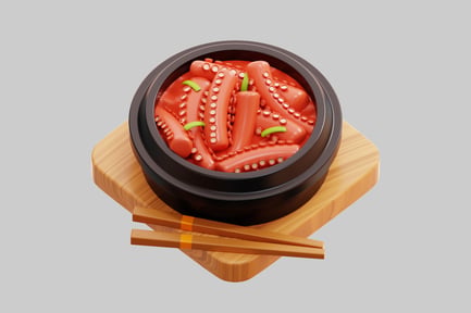 Preview: 3D Korean Nakji Bokkeum With Chopsticks