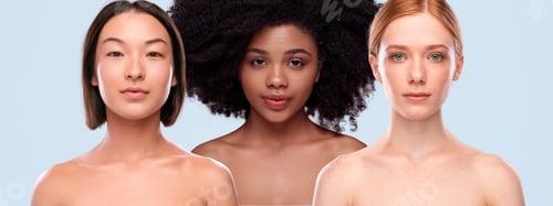 Preview: Attractive multiethnic ladies looking at camera