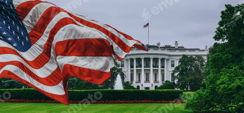 Preview: US flag White House - Washington DC United States