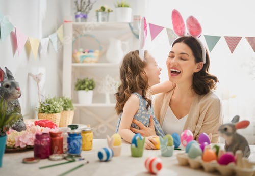 Preview: family preparing for Easter