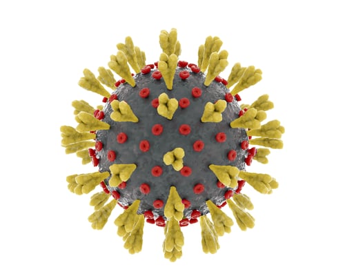 Preview: New coronavirus causing covid-19 isolated on white background