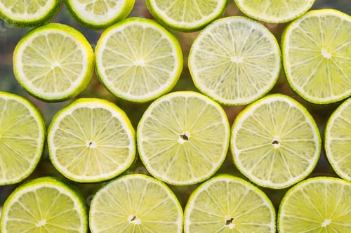 Preview: Fresh fruit slices abstract seamless pattern background, green l