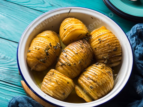 Preview: Baked potatoes cooked with herbs