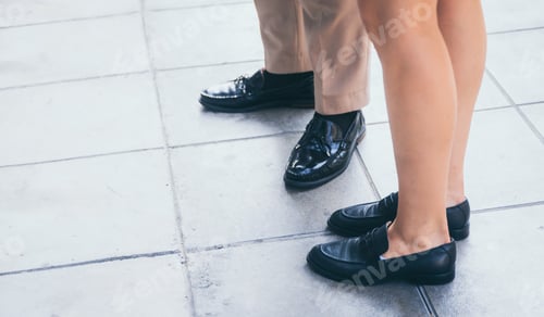 Preview: professional business worker person, woman meeting businessman in the morning