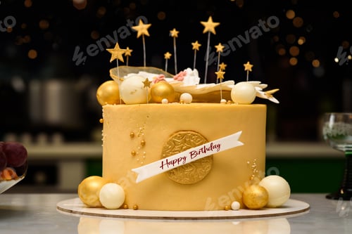 Preview: Festive birthday cake. Cake with decorations