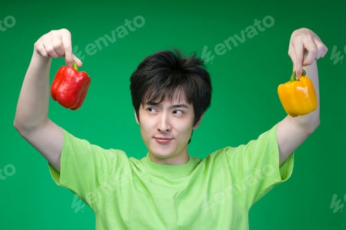 Preview: Man in green with peppers