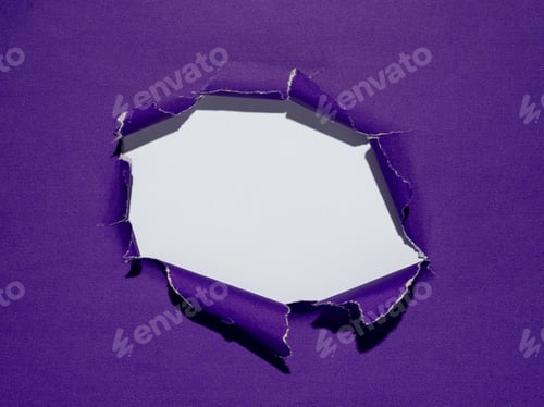 Preview: Torn Purple Paper Reveals White Background