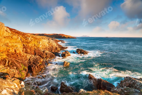 Preview: Rugged cliffs and swirling seas at Hushinish on the Isle of Harris