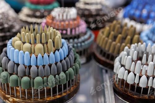 Preview: There are many different cutters for a dentist or a manicure master at the exhibition.