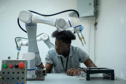 Preview: Trainee Robotics engineer learning with Programming and Manipulating Robot Hand