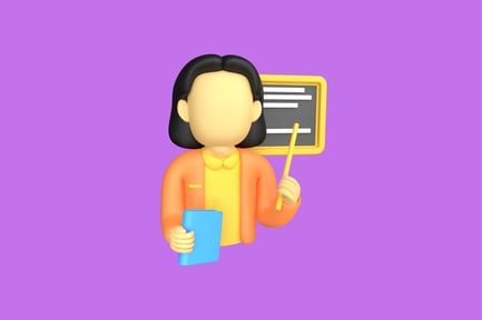 Preview: Teacher Avatar With Whiteboard 3D Illustration