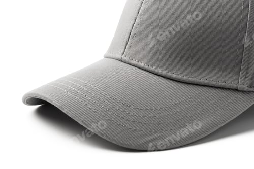 Preview: Gray Baseball Cap on White Background