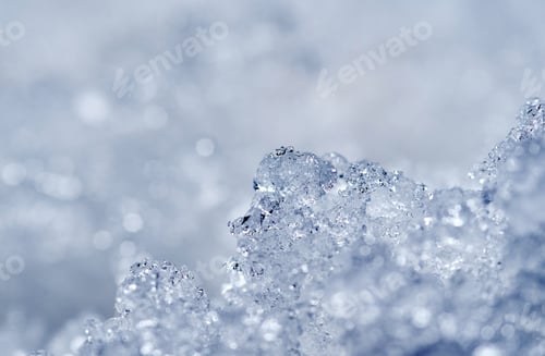 Preview: Close-up view of the melting snow