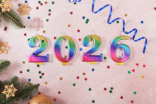 Visualização: Fundo cintilante de férias Feliz Ano Novo 2026