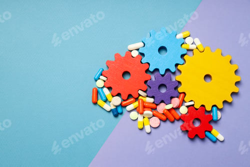 Preview: Dementia and parkinson's disease, ADHD, composition for head disease theme, space for text