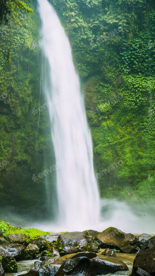 Preview: Amazing Nungnung waterfall close up, Bali, Indonesia