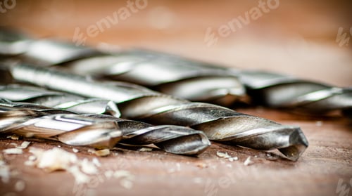 Preview: Various drill bits for drills.