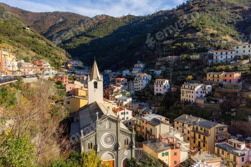 Preview: Old Historic Church in Riomaggiore, Italy. Cinque Terre